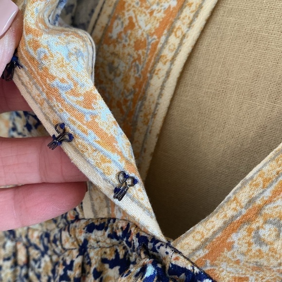 Free People Once Upon Summertime Romper Jumpsuit Womens XS open back Bohemian - Picture 10 of 11